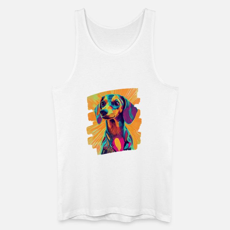Dackel Dachshund - Männer Bio Tank Top - Weiß