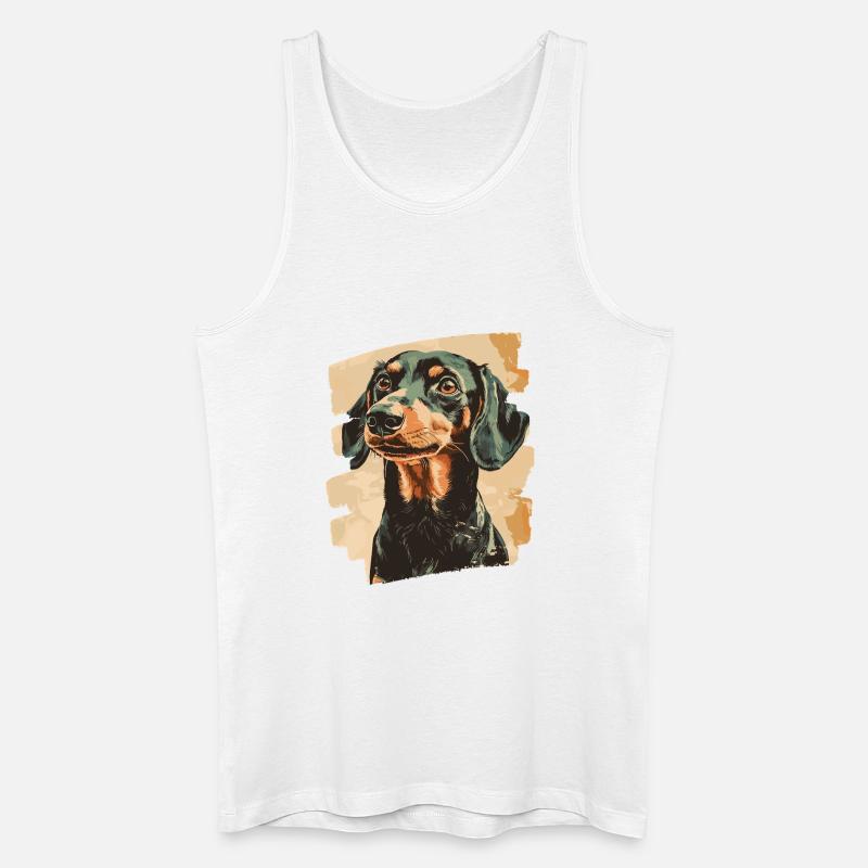 Dackel Dachshund - Männer Bio Tank Top - Weiß