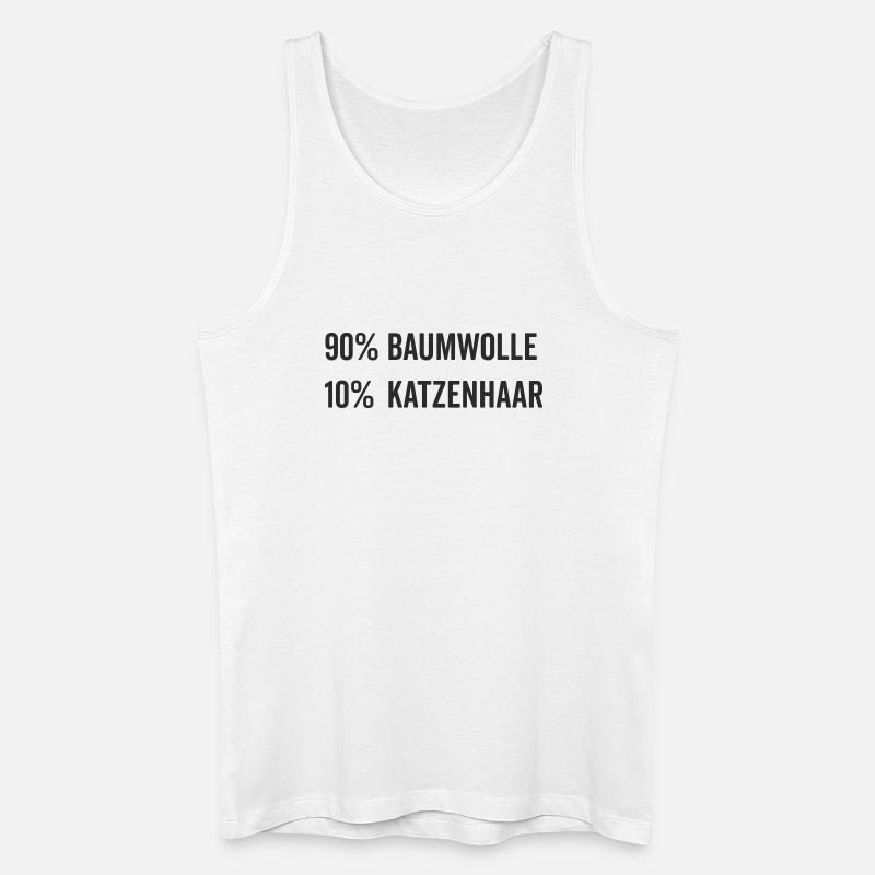 Baumwolle Katzenhaar Geschenk Katzenfreund - Männer Bio Tank Top - Weiß