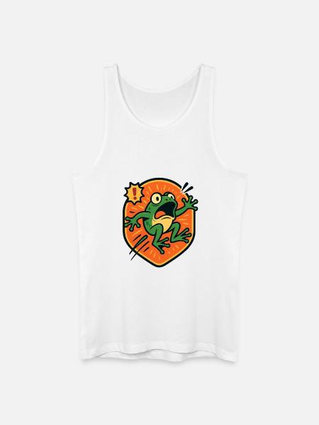 Panic Frog badge - Men’s Organic Tank Top - white