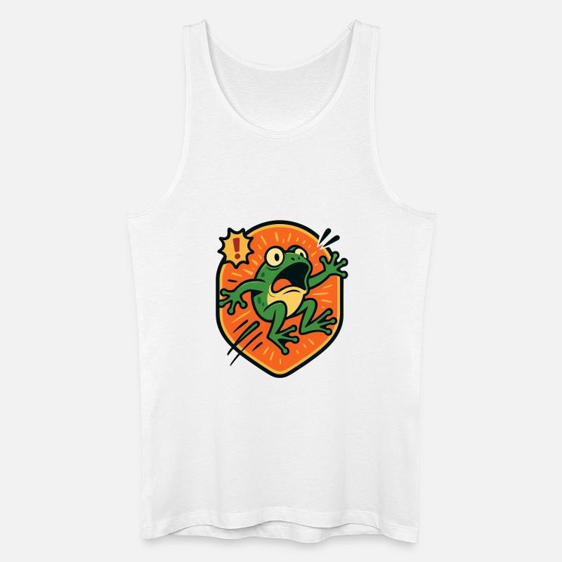 Panikfrosch-Abzeichen - Männer Bio Tank Top - Weiß