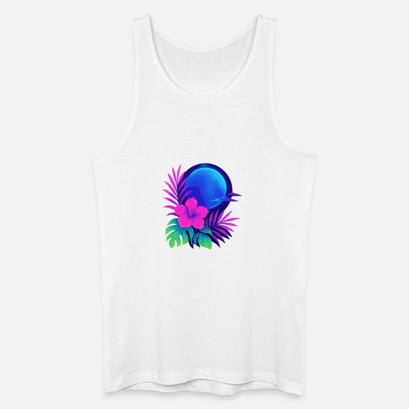 Neon Tropic Moon - Men’s Organic Tank Top - white