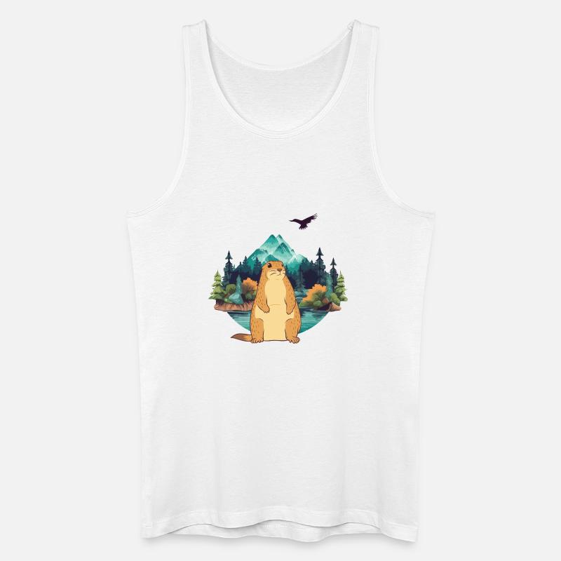 Murmeltier - Männer Bio Tank Top - Weiß
