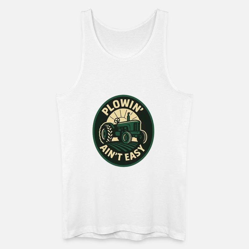 Plowin Aint Easy - Männer Bio Tank Top - Weiß
