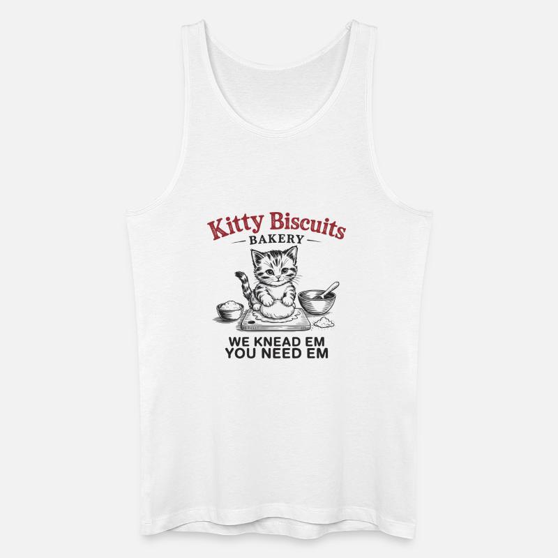 Kitty Biscuits Bakery - We Knead Em, You Need Em - Men’s Organic Tank Top - white