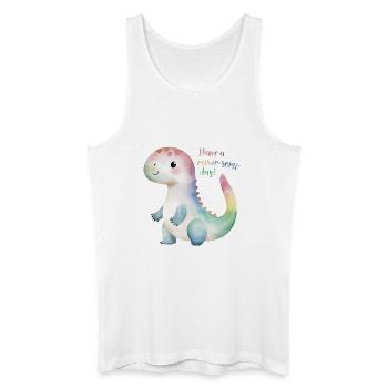 Cute Rainbow Dino – Have a Rawr-some Day! - Men’s Organic Tank Top - white - Front