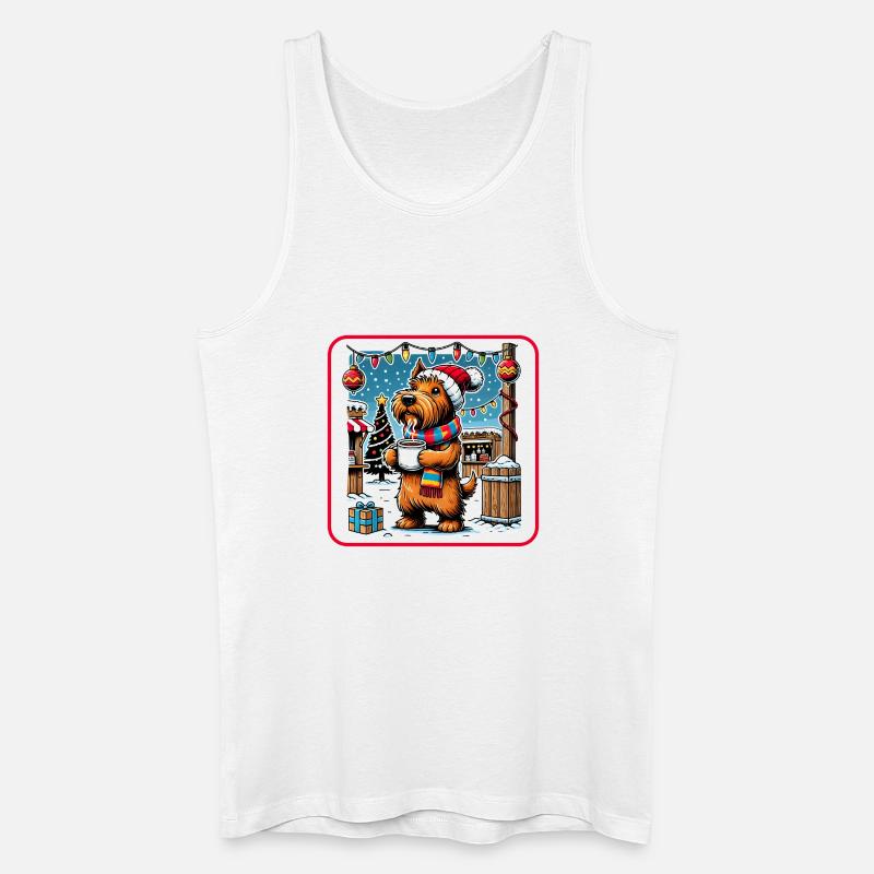 Weihnachtsmarkt Scottish Terrier - Männer Bio Tank Top - Weiß