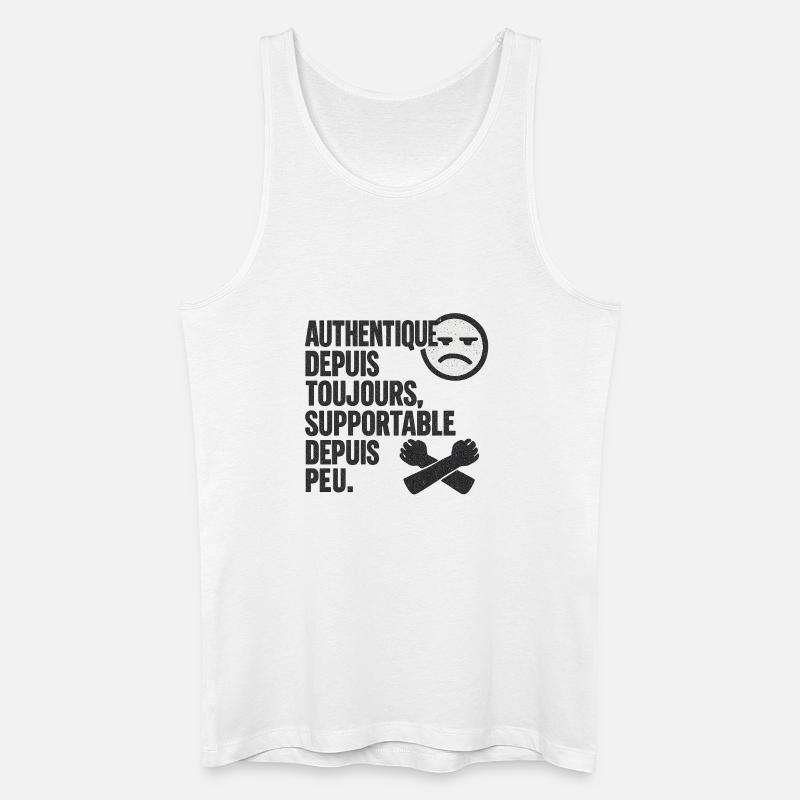Authentisches Forever-Tee - Männer Bio Tank Top - Weiß