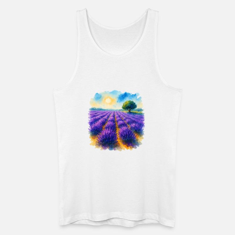 Lavendelfeld - Männer Bio Tank Top - Weiß