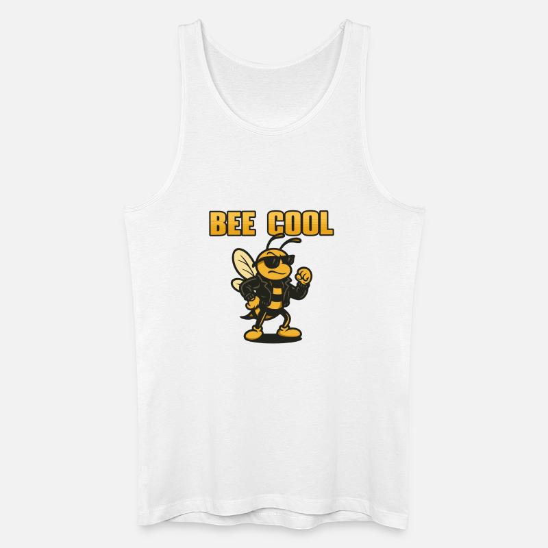 Bee Cooler Biker bi in Lederjacke - Männer Bio Tank Top - Weiß