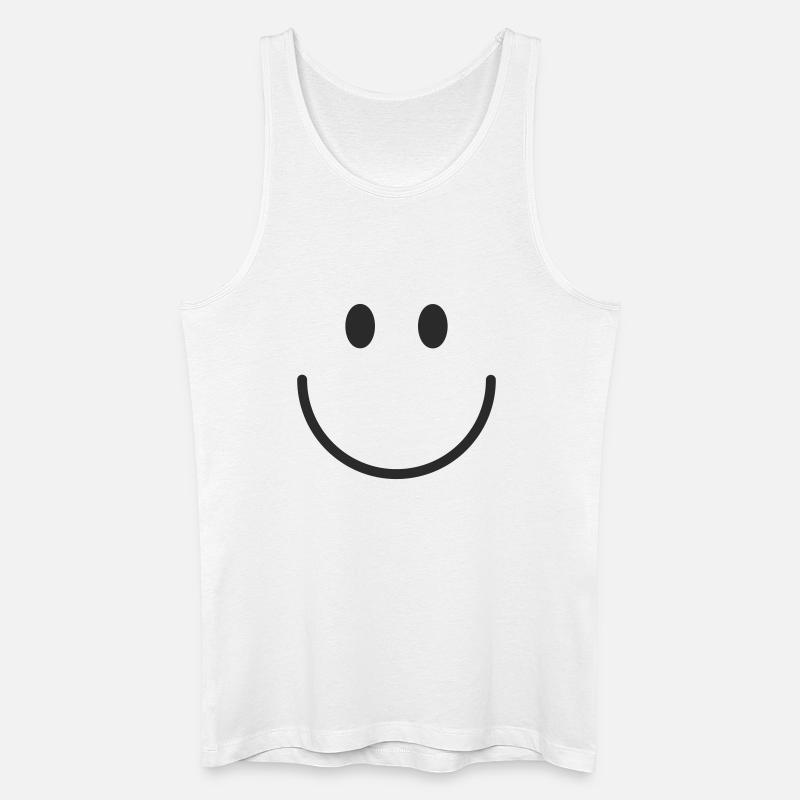 Smiley lachen lächle smile - Männer Bio Tank Top - Weiß