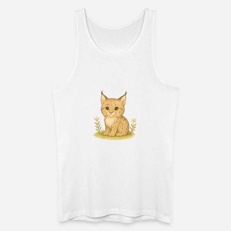 Nordischer Wald - Luchs - Männer Bio Tank Top - Weiß