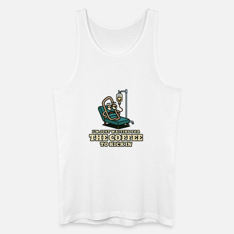 Kaffeekick: Wartender Patient - Männer Bio Tank Top - Weiß