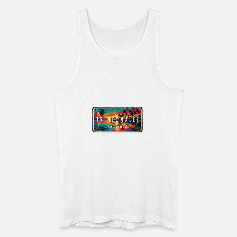 Trincomalee Beach Sunset Schild - Männer Bio Tank Top - Weiß