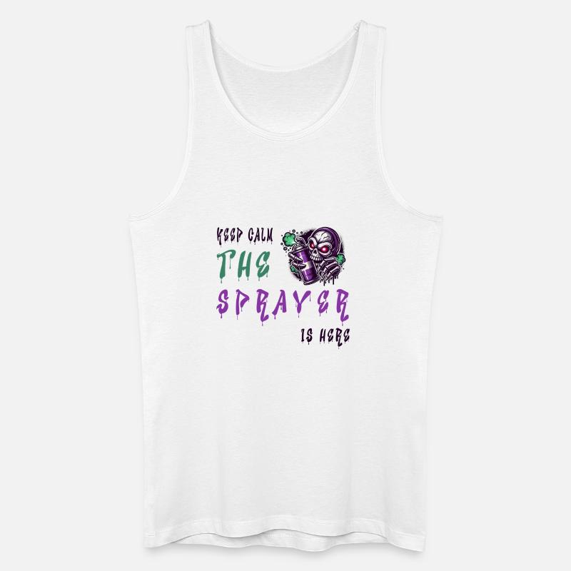 Keep Calm – The Sprayer - Männer Bio Tank Top - Weiß