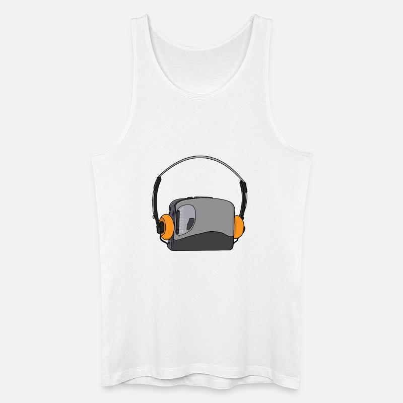 Cooler tragbarer Kassetten-Audio-Player - Männer Bio Tank Top - Weiß