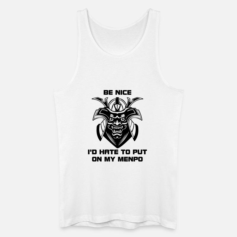 Menpo Warnung – Sei freundlich! - Männer Bio Tank Top - Weiß