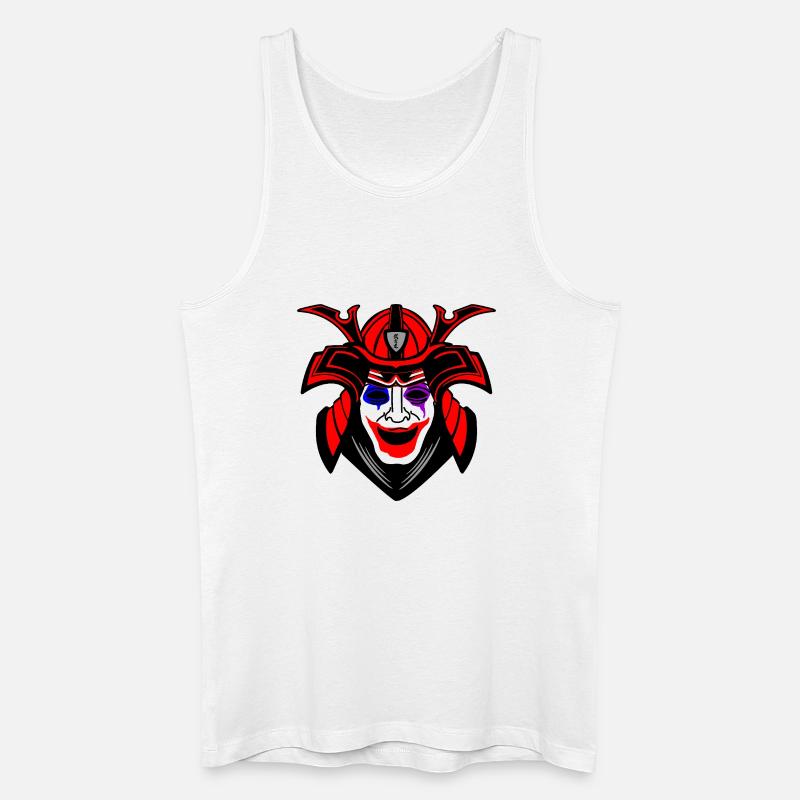 Glücklicher Samurai mit Menpo Maske - Männer Bio Tank Top - Weiß