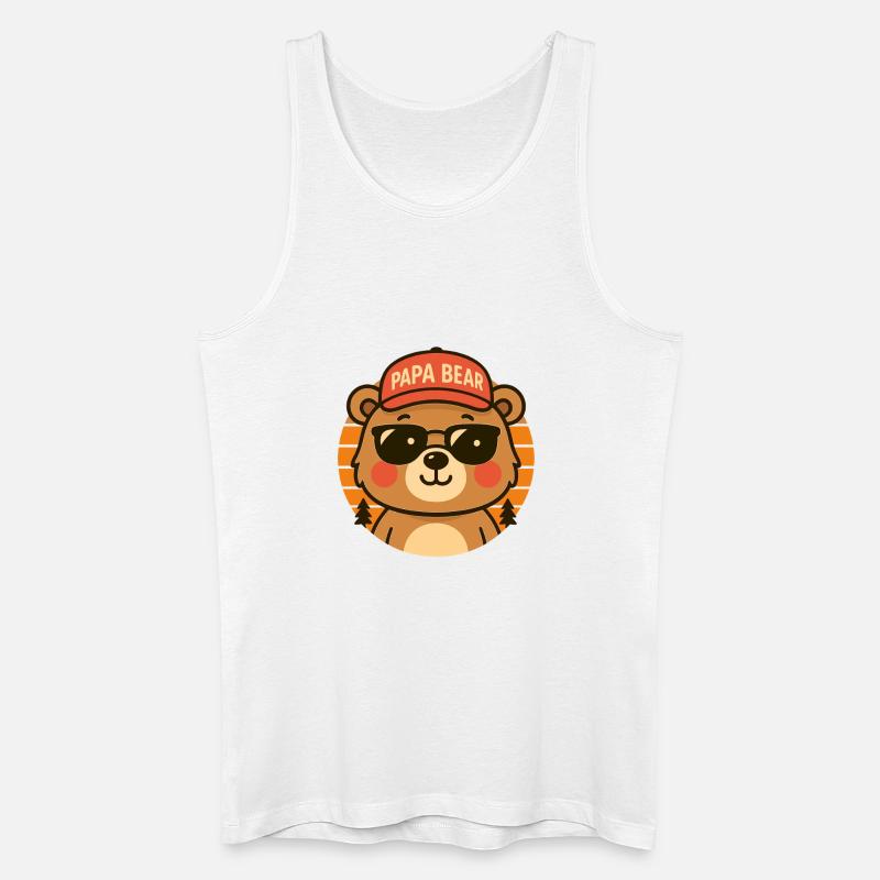 Papa Bear Knuddeliger Bären-Daddy Retro - Männer Bio Tank Top - Weiß