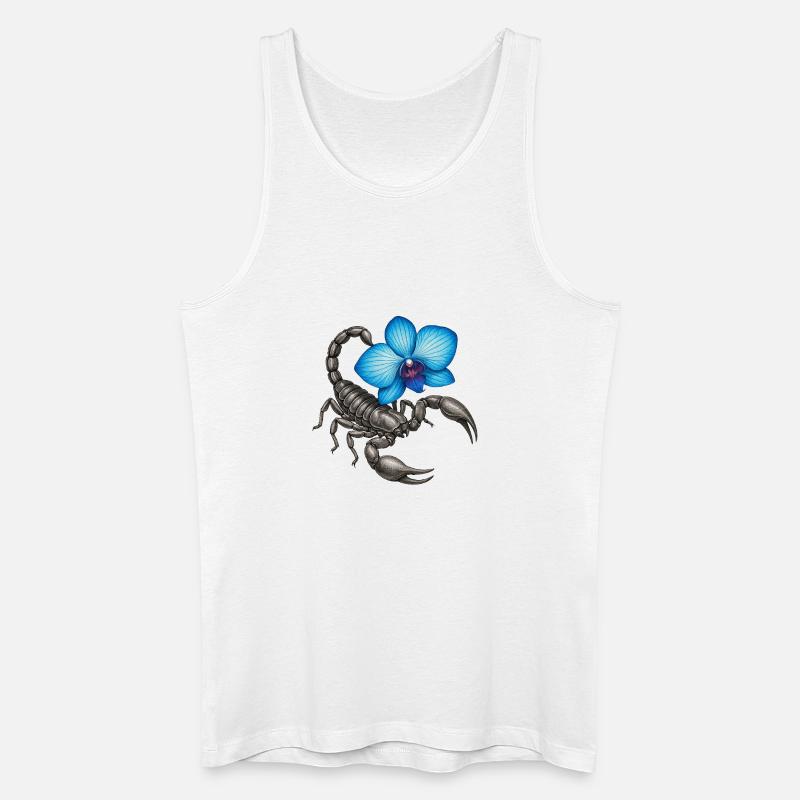 Skorpion mit blauer Orchidee - Männer Bio Tank Top - Weiß