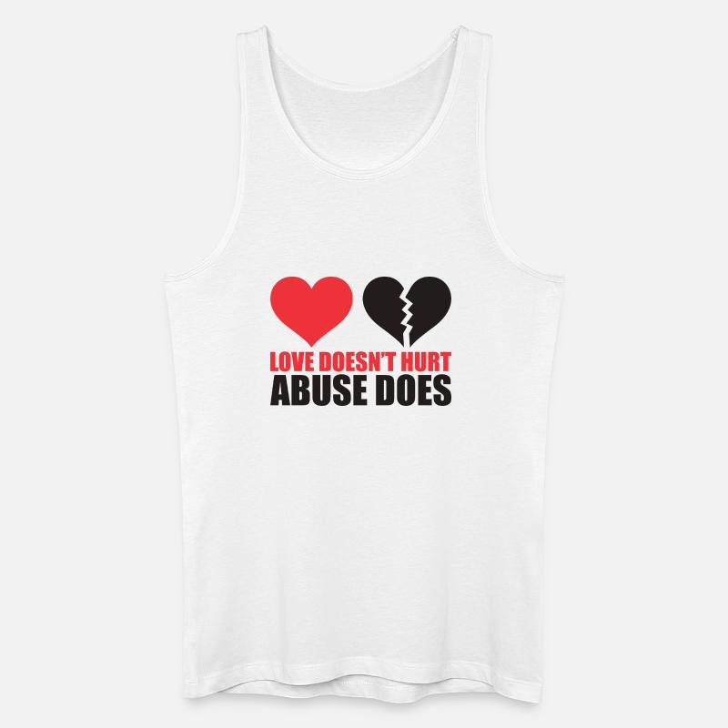 Gebrochenes Herz mit kraftvoller Botschaft - Männer Bio Tank Top - Weiß