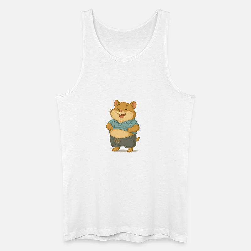 Chilliger Hamster im Freizeitlook - Männer Bio Tank Top - Weiß