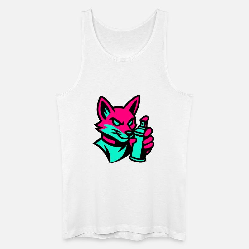 Graffiti Fuchs - Männer Bio Tank Top - Weiß