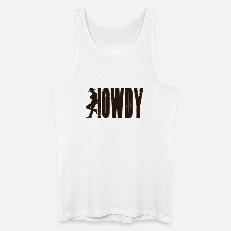 HOWDY Cowboy - Männer Bio Tank Top - Weiß
