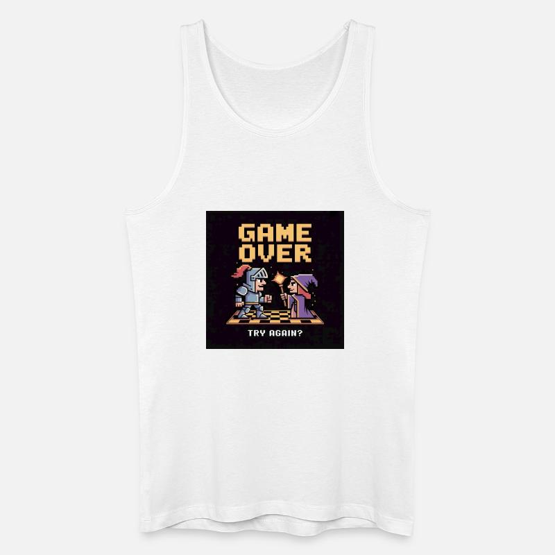 Game Over Pixel Duel Design - Männer Bio Tank Top - Weiß