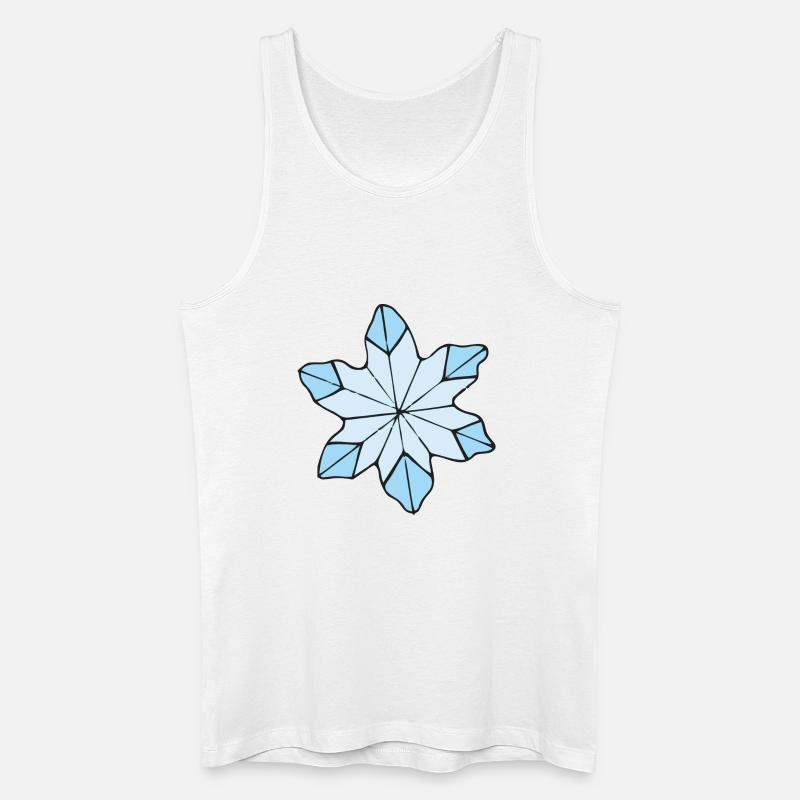 Stilvolle Blaue Eisblume design - Männer Bio Tank Top - Weiß