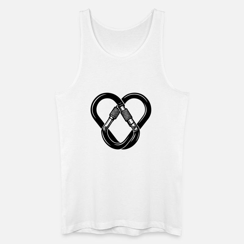 Karabiner-Herz – Liebe zum Klettern - Männer Bio Tank Top - Weiß