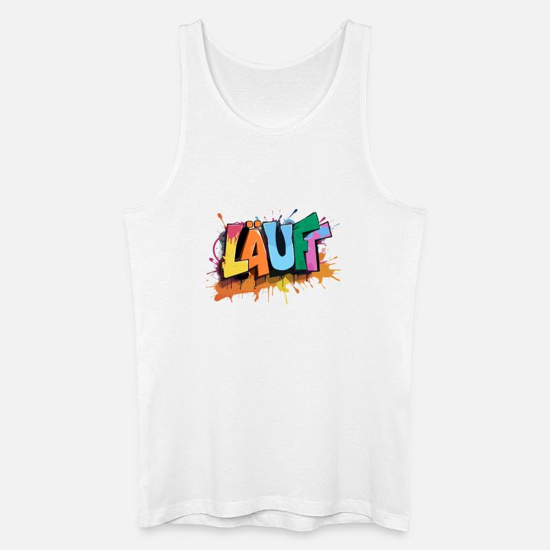 Läuft Statement Läufer Graffiti Lustige Sprüche - Männer Bio Tank Top - Weiß