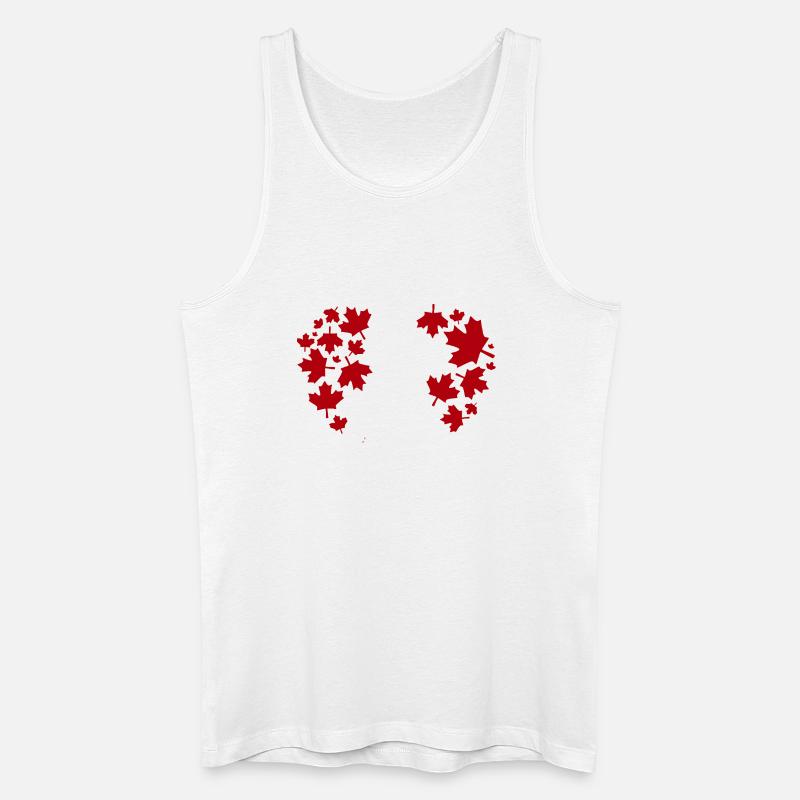 Maple Leaf Heart Pattern - Men’s Organic Tank Top - white