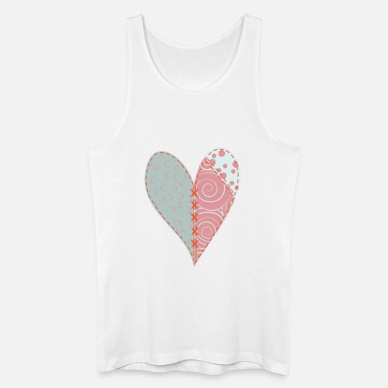 Patchwork Herz Nr. 3 - Männer Bio Tank Top - Weiß