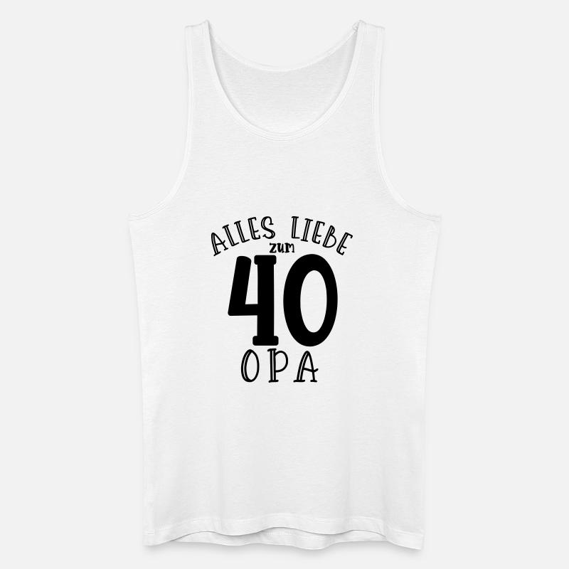 Joyeux 40e anniversaire Papi - Débardeur bio Homme - blanc