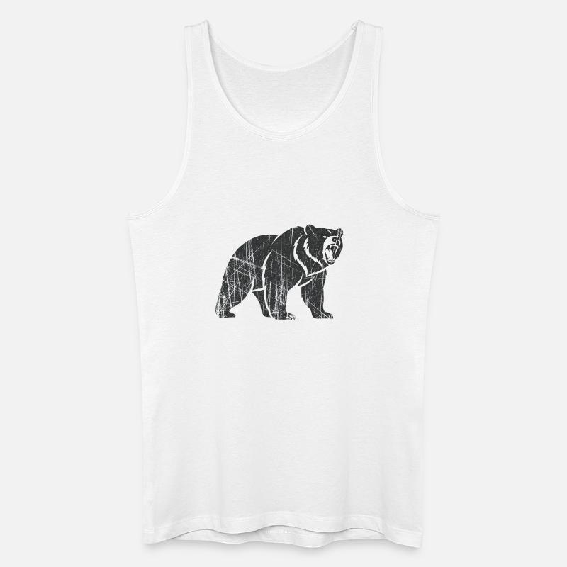 Abstrakter Bär mit Linienmustern - Männer Bio Tank Top - Weiß