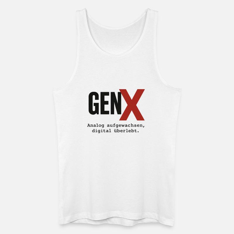 GenX Digital Retro Design - Männer Bio Tank Top - Weiß