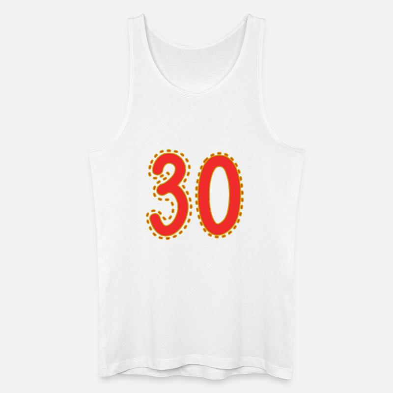 Nummer 30 auf farbigem Blattpapier - Männer Bio Tank Top - Weiß