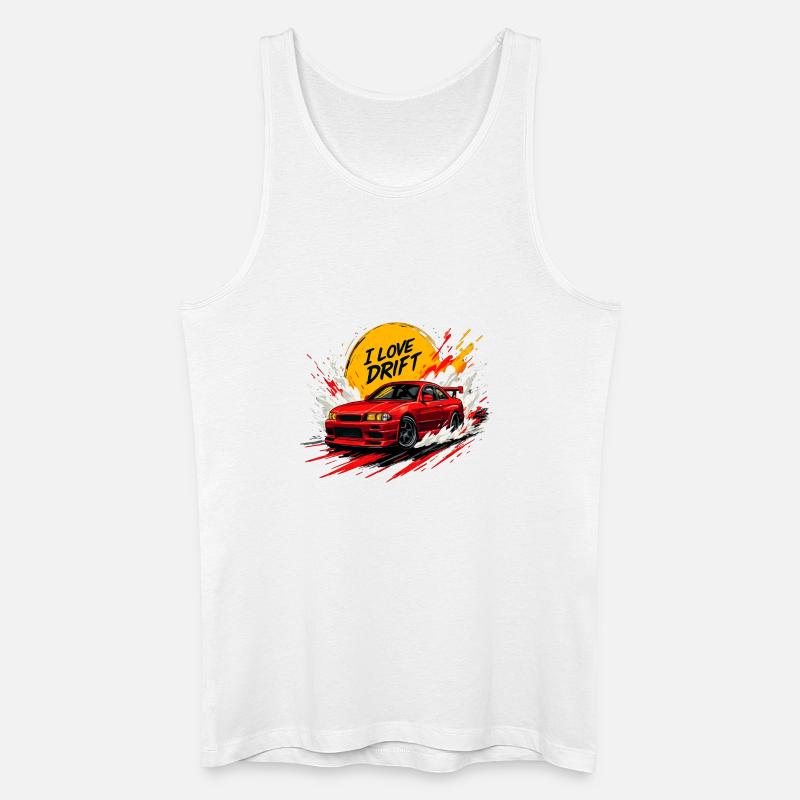 Rotes Drift Auto Splash Kunstwerk - Männer Bio Tank Top - Weiß