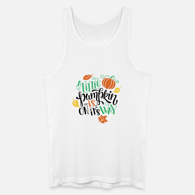 Herbstdekoration mit Kürbis und Blättern - Männer Bio Tank Top - Weiß