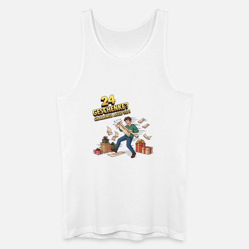 24 Geschenke? Challenge Accepted ! - Männer Bio Tank Top - Weiß