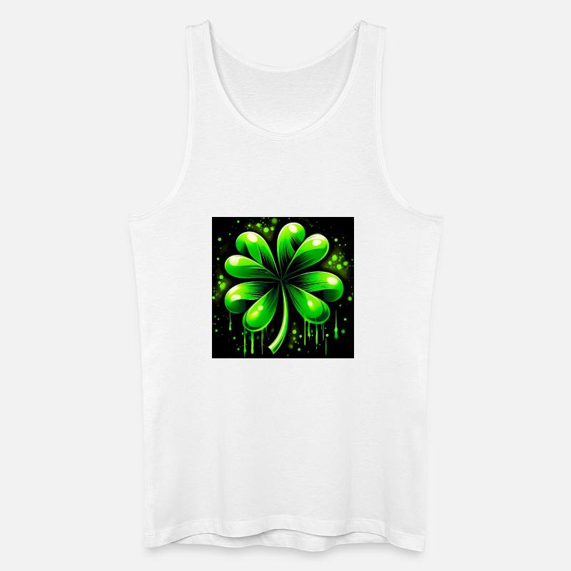 Vierblättriges Kleeblatt - Männer Bio Tank Top - Weiß