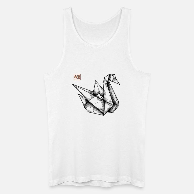 Origami Schwan - Männer Bio Tank Top - Weiß