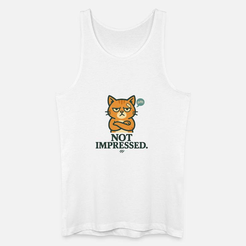 Not Impressed – Grumpy-Katze - Männer Bio Tank Top - Weiß