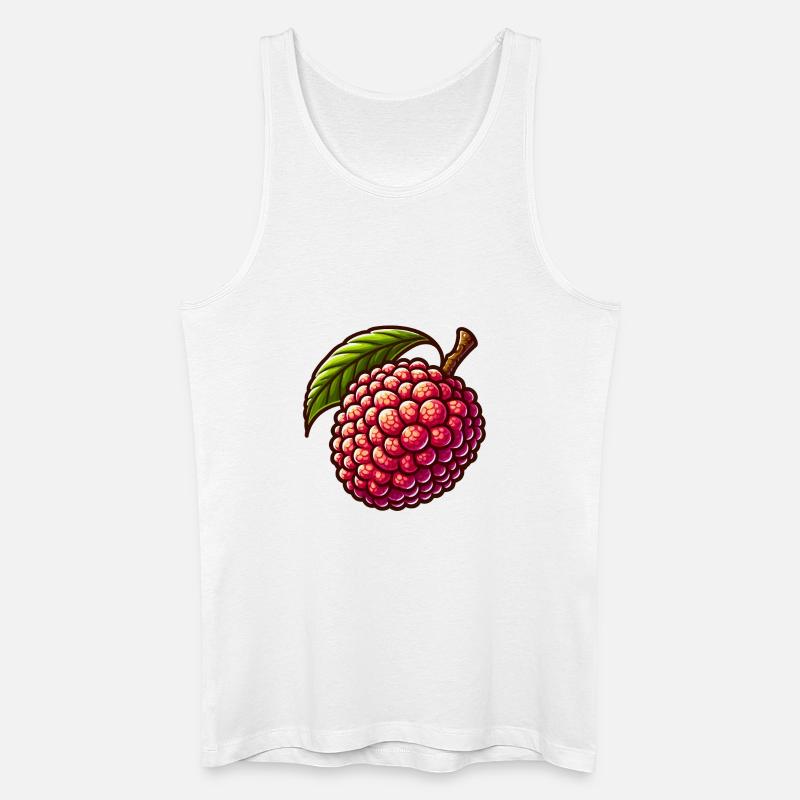 Lebendige Litschi im illustrativen Stil - Männer Bio Tank Top - Weiß