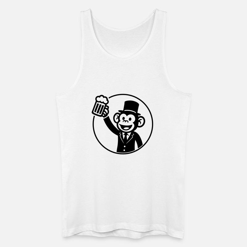 Affe Bräutigam Junggeselle Bier - Männer Bio Tank Top - Weiß