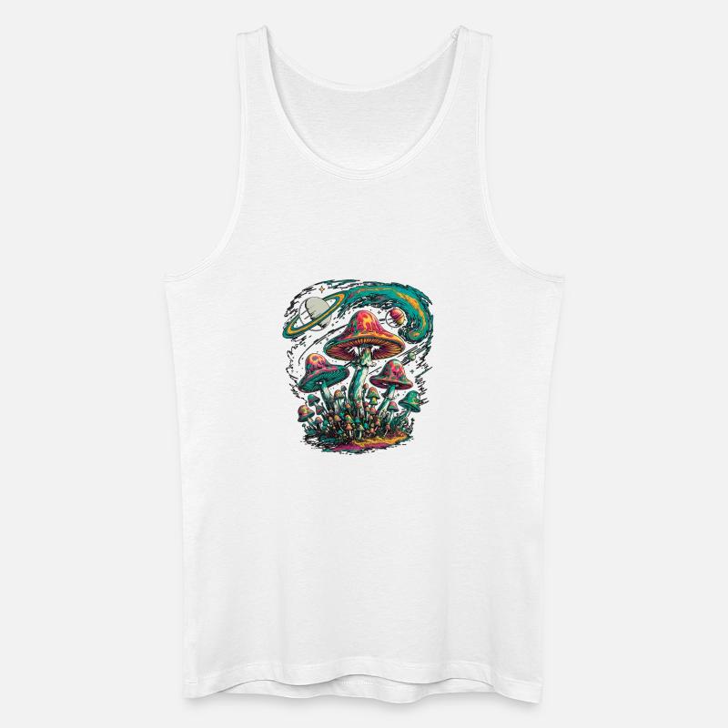 Psychedelische kosmische Pilze Kunstwerk - Männer Bio Tank Top - Weiß