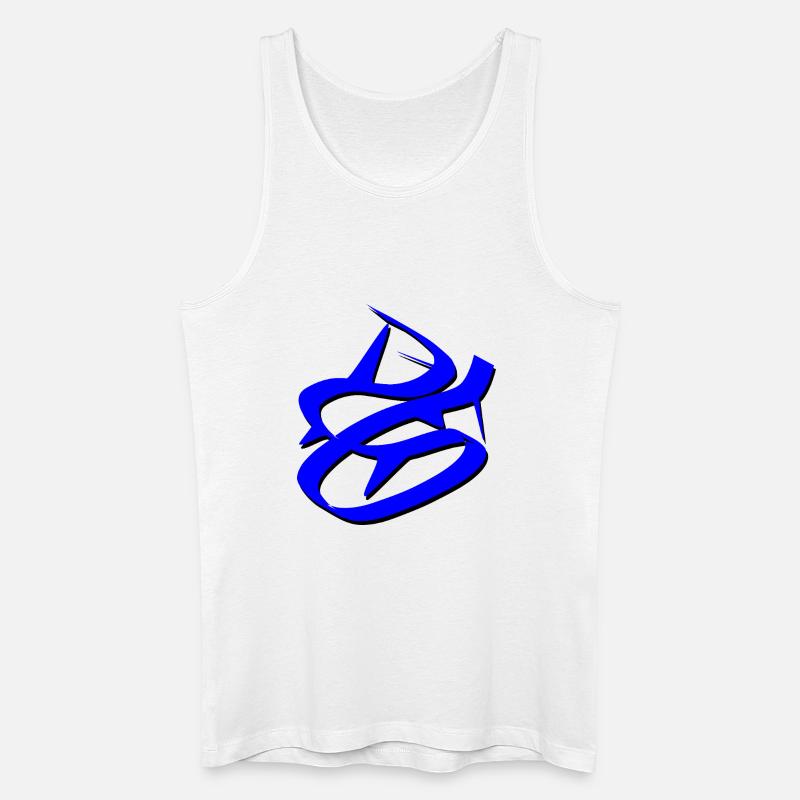 Dynamisches blaues Graffiti-Design - Männer Bio Tank Top - Weiß