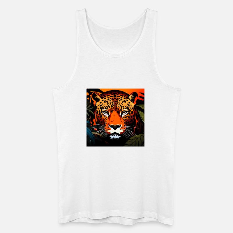 Wild Leopard Grafik - Männer Bio Tank Top - Weiß