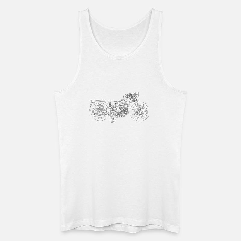 Retro Motorrad - Männer Bio Tank Top - Weiß